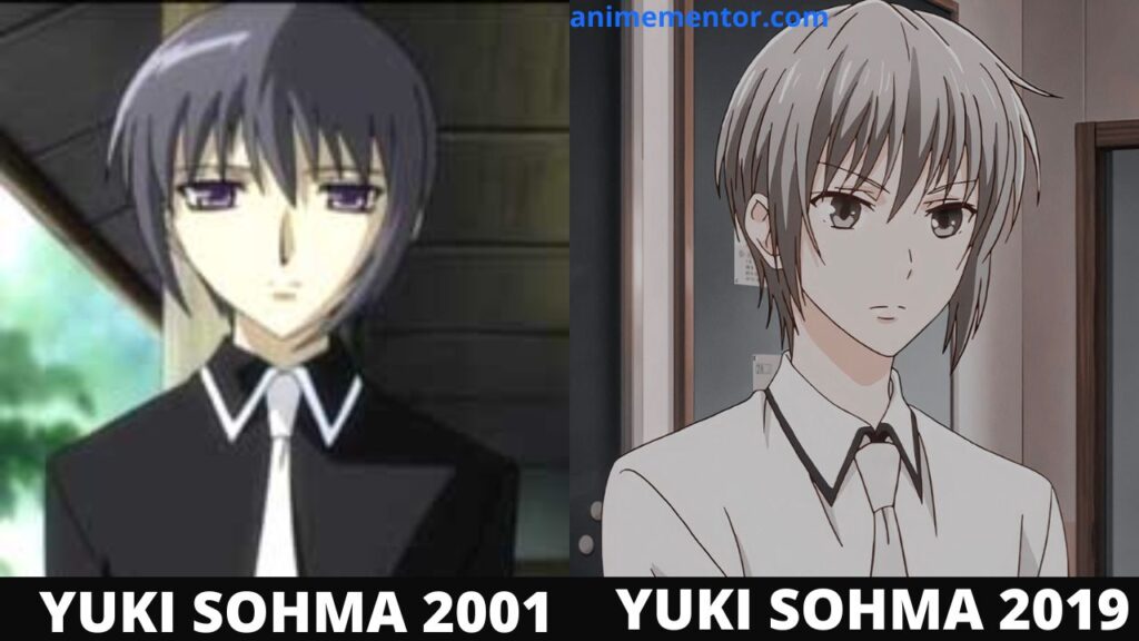 Diseño de Yuki Sohma 2001 vs 2019