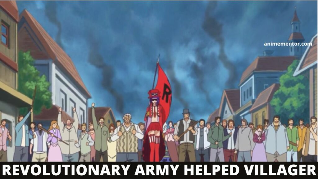 Revolutionary army helped villager, one piece 880