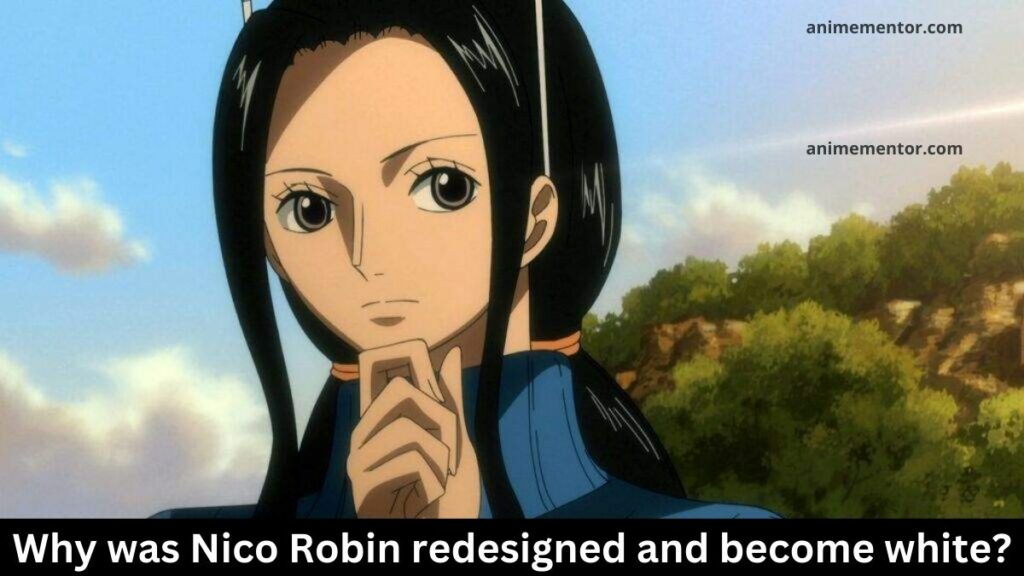 Why was Nico Robin redesigned and become white after time skip?