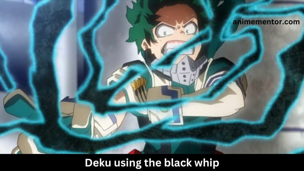 Deku using the black whip