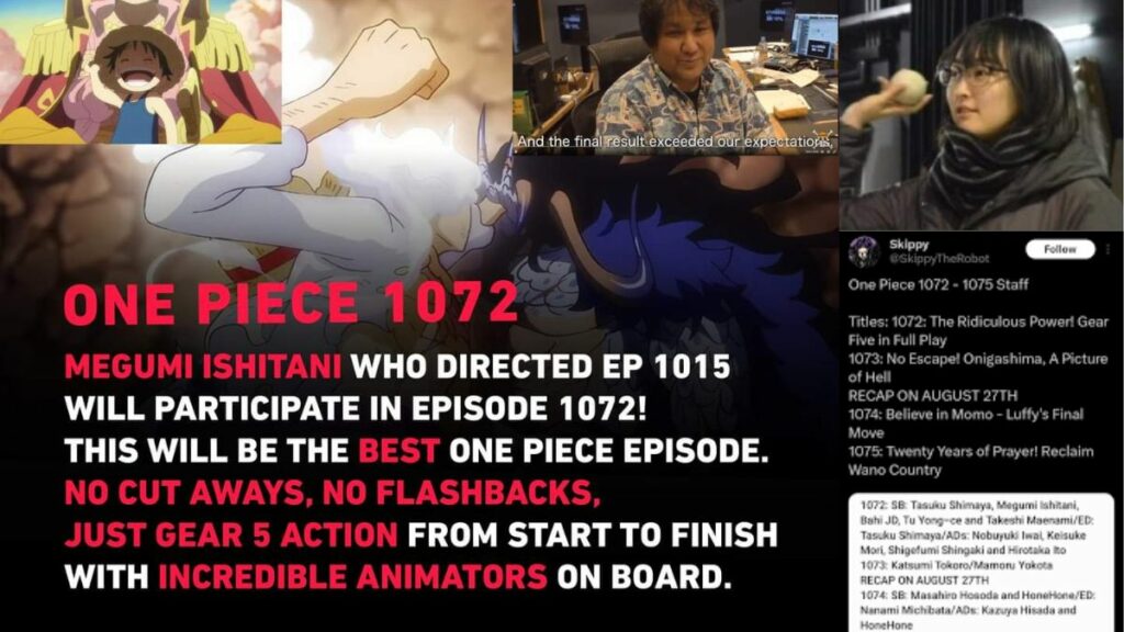 ワンピース Episode 1072 Title & Staff List: