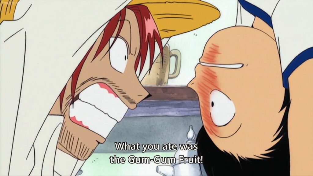 shanks stole luffy's devil fruit anime